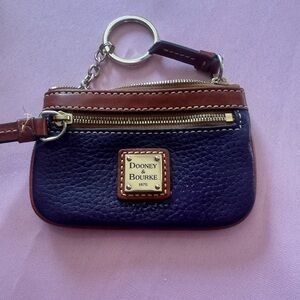 Dooney & Bourke Purple and Brown Leather coin purse, key chain